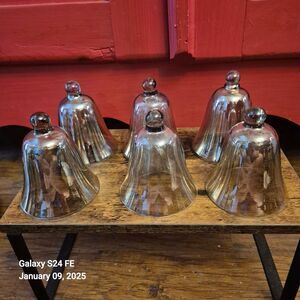 Vintage Set of 6 Glass Peg Sconces Copper Color 4" Tall Iridescent Blown Glass